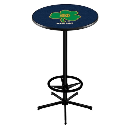 Holland Bar Stool Co 42" Black Notre Dame Shamrock Pub Table L216B4236ND-Shm